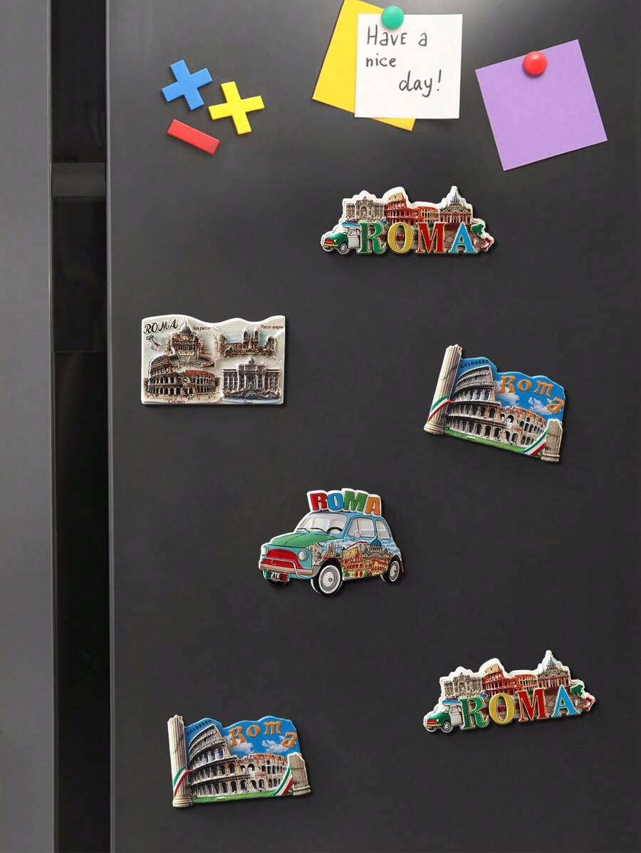 1 件罗马旅游纪念品冰箱贴，3D 浮雕磁贴，地标卡通立体磁贴