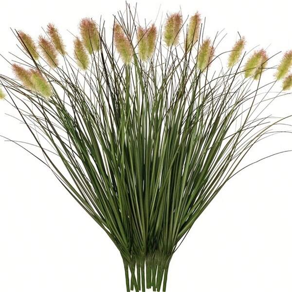 10pcs - Green Artificial Wheat Grass. These Are 16 - Inch Plastic Fake Plants, Requiring No Electricity And With Few Plumes. They Are Perfect For Home And Courtyard Decoration, As Well As For New Year, Christmas, And Valentine's Day Parties. Gifts Birthday Graduation,Garden Decor,Outdoor Plant,Gardening,Fake Flowers