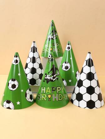 6 قبعات ورقية بتصميم كرة القدم لحفلة عيد الميلاد، قبعات DIY حفلة صغيرة، ديكور حفلة عيد ميلاد بموضوع كرة القدم، ديكور استحمام طفل، ديكور حفلة، هدايا عيد ميلاد، أعياد ميلاد، أعمال يدوية ترفيهية