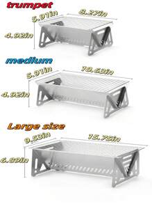 1 Stück faltbarer Edelstahl Campingkochset, tragbarer Grill für den Außenbereich