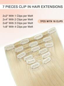 Clip In Hair Extensions Human Hair Invisible Straight Human Hair Extensions Clip Ins Seamless 7 Pcs Clip-In Hair Extensions For Women - S613 - View 7