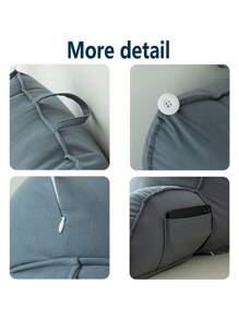 Reading Pillow For Bed, Lumbar Support Cushion, Cuddle Cushion, Bed Chair Pillow With Arms, Sofa Waist Pillow, With Round Pillow, Perfect For Sitting, Reading, Or Gaming, 75*40*50cm