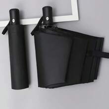 Paraguas plegable automático de 8 costillas, compacto, ligero, duradero, protección, lluvia y sombrilla, sombrilla automática zwq RZRG - Burdeos - Ver 3