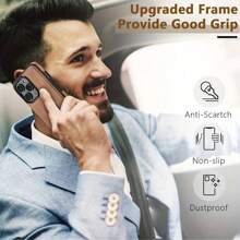 奢华仿皮保护壳适用于 17 PRO MAX/ 17 16 Pro Max 16 16 Plus 15 Pro Max 14 13 Pro - 轻薄灵活的握持保护 - 棕色 - 查看 9