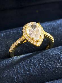 1 pezzo Anello a forma di goccia in argento sterling 925 stile classico alla moda, regalo per San Valentino, Natale, compleanno per coppie, elegante regalo con ciondolo per le donne