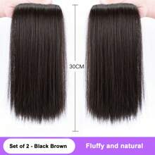 2pcs Clip-In Synthetic Hair Extensions, Invisible Root Fluffy Straight Clip-In Hair Pieces, Top Hairpiece Pad To Add Volume, Suitable For Men And Women, Easy To Use