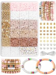 1000/2000/3000/2060pcs Polymer Clay Bead Assortment, Black & White Clay Bead Set, DIY Jewelry Making, Necklace, Anklet, Bracelet And Phone Chain Craft, Friendship Bracelet Beads, Birthday/Christmas Gift