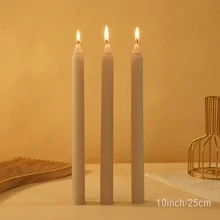 4 件/8 件 10 英寸/8 英寸马卡龙色条纹蜡烛棒和螺旋锥形蜡烛棒和经典锥形蜡烛，PVC 盒包装，多种颜色可选（红色/白色/蓝色/绿色/紫色/灰色/黄色/橙色/粉色/黑色/玫瑰红色），经典欧洲浪漫婚礼派对餐厅蜡烛 - 多色-25cm-豎紋 - 查看 2