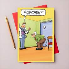 A Humorous Doctor's Visit Cartoon Greeting - Customized Birthday Cards For Family, Friends, And Colleagues - Unique Cartoon Style Stationery Celebration Gifts Graduation