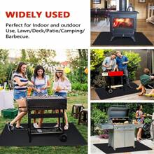Tapis de barbecue d'extérieur - résistant au feu, tapis de grill anti-taches et anti-huile - tapis au sol pour protéger le bois et la pelouse - tapis d'isolation haute température multi-usage pour foyer