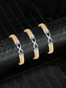 1 pièce Choix de cadeau idéal pour la fête des pères, bracelet nœud doré, honorant le grand amour paternel, indispensable pour la saison de rentrée scolaire, montrant l'énergie juvénile