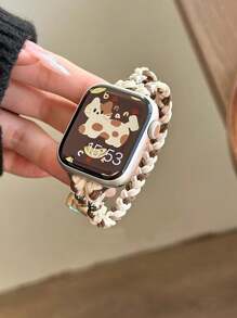 1pc Cute Cartoon Knitted Elastic Strap Band, Compatible With Apple Watch Series 10/9/8/7/6/SE, Slim Style (Watch Not Included)