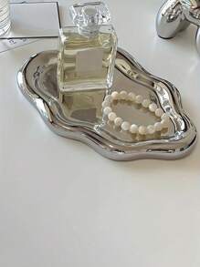 1pc Cloud Shaped Ceramic Tray, Jewelry Makeup Trinkets Storage Tray, Home Room Office Decor, Mother's Day Spring Gift