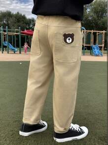 1pc Casual Cotton Pants For Toddler Boys, Suitable For Daily Wear In Spring