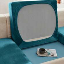 2PCS Of Artificial Fur Elastic Sofa Cushion Cover, Dust-Proof Decorative Protective Cover, Suitable For Hotels And Bedrooms - Blue - View 5