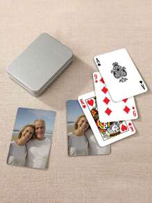 1 Deck Custom Photo Playing Cards - Personalized Poker Cards With High-Quality Print, Paper Material, Ideal For Party, Wedding, Birthday, Business Gifts, Christmas, Thanksgiving, Valentine's Day, Graduation, New Year, Gift For Her, Personalized Gift, Multi-Functional, Colorful, Modern, Custom, Personalized, Unique, Ideal Gifts For Him, For Valentine's Day,For Housewarming - Multicolor - View 6