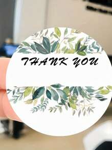 48/96 Customizable Thank You Stickers: Green Grass Ring Labels For Any Occasion - Suitable For Office And Gift Packaging - Multicolor - View 19