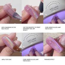 XEIJAYI 15ML Rainbow Cat Eye Nail Polish Gel Phototherapeutic Gel Soak Off Nail Magnetic Gel Polish Nail Art DlY For Salon AtHome-No Magnetic Stick Included