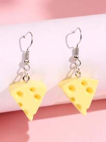 1對創意可愛有趣模仿乳酪掛墜耳環,適合女性 - 黃色 - 查看 14