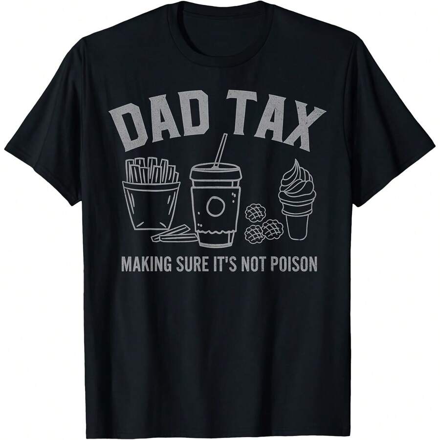 Dad Tax For Funny Fathers Day Dad Joke Gift T-Shirt Women's Plus Size Tee - 黑色 - 查看 1