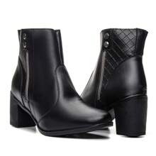 Women's Combat Boots High Heel Ankle Bootie Soft Lightweight New Arrival - Black - View 3