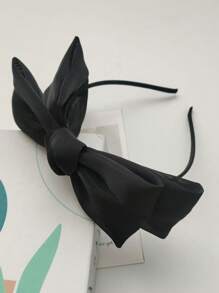 1/5pcs Double Layer Oversized Bow Headband, Elegant Lady Style Solid Color Simple Versatile Headpiece For Street, Gathering, Party ,Gifts ,Hair Hoop Hairband For Women Hair Accessories Head Accessories - Multicolor - View 4