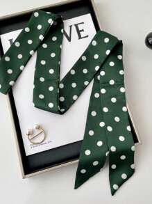 1pc Fashion Ribbon Polka Dot Scarf Printed Thin Scarf Headband Korean Style Neckerchief Long Scarves Wedding