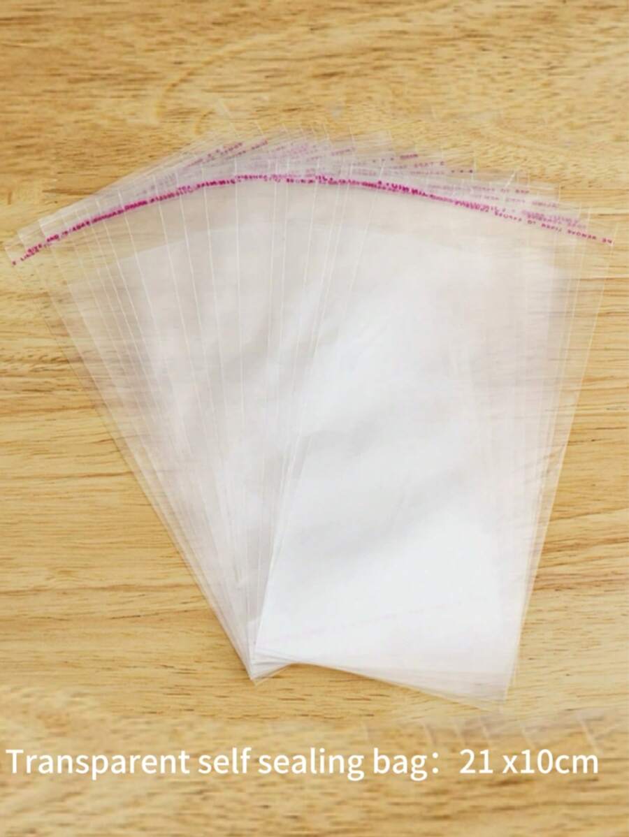 20pcs Transparent Opp Plastic Bag Self-Adhesive Bag, Multi-Functional Sealing - Multicolor - View 1