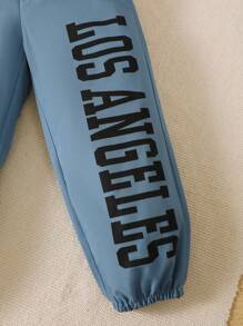 BrownBark Set casual per ragazzi: 3 pezzi con t-shirt a maniche corte tinta unita, giubbotto smanicato da esterno e pantaloni cargo casual, comodo e versatile - Blu - Visualizzare 8