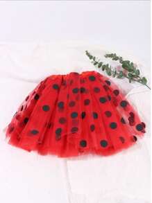 1pc Colorful Fluffy Ballet Cake Skirt, Bright Colors, Polka Dot Print, Multi-Layer Gauze Skirt, Suitable For Playing Fairy Princesses, Holiday Parties, Masquerade Parties, Halloween Carnivals, Easter Role-Playing