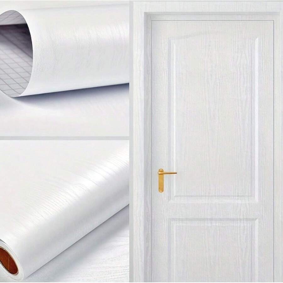 1 Rolle weiße Holz Maserung selbstklebende Kontaktfolie, selbstklebende, abwaschbare PVC Tapete, verwendet in Küchen, Schlafzimmern, Wohnzimmern, Schränken, Holztüren, Schreibtischen, Heimdekoration und Möbelrenovierung, leicht abziehbare Aufkleber, Geschenke Geburtstag Abschluss Raumdekoration Wanddekoration Badezimmerdeko Schlafzimmerdeko Raumdekoration Leben Wohnzimmerdekoration Hausdekoration Heimdekoration