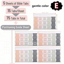 圣经标签、粘性索引标签、75 个标签、波西米亚主题、男女学习圣经用层压圣经标签、圣经索引标签、圣经书本标签、圣经标签标签、圣经标签、粘性标签。（5 张/套）、学校用品、返校 - 1套 - 查看 15