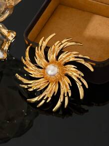 1 st. Goud & 1 st. Platina Koperlegering Vintage Vergulde Broche Pins, Geschikt Voor Dagelijks, Feest En Speciale Evenementen, Retro Europese Stijl, Collectie