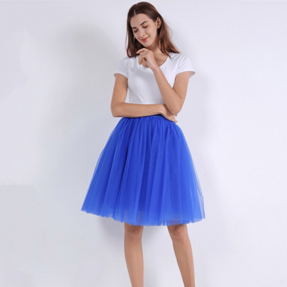 1 peça saia de tule de cintura alta estilo europeu e americano, saia tutu para uso diário para adultos