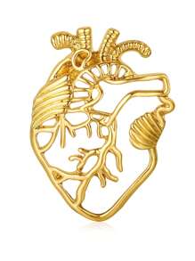 镂空胸针，双肺翻领别针，医疗，心脏病学，解剖学，针头，医生，心脏病专家，包，领章，礼物 - 彩色 - 查看 10