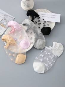 5pairs Dot Pattern Comfortable And Fashionable Low-Cut Invisible Socks - Multicolor - View 8