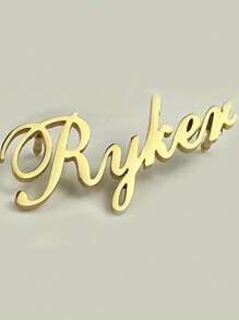 [定制] 1 件定制姓名胸针、个性化姓名标签、首字母胸针、ID 字母翻领别针、伴娘礼物、生日圣诞礼物徽章别针（定制注只能翻译成英文，其他语言将翻译成英文） - 彩色 - 查看 2