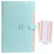 Cute Candy 5 Pocket Folder With 8-16Labels, Letter Size Expanding Organizer, Portable Accordion File,Aesthetic Paper Folder For School Office,Folders For Documents - 10 Colors Optional,Back To School,School Supplies