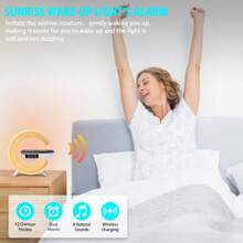 1 pieza Mini Lámpara Inteligente Tipo G, Carga Inalámbrica, Altavoz Inalámbrico, Reloj Despertador, Luz Nocturna para Dormitorio, Ayuda Natural para el Sueño, Luz Ambiente para Decoración de Escritorio, Regalo de Vacaciones (Baterías no incluidas)