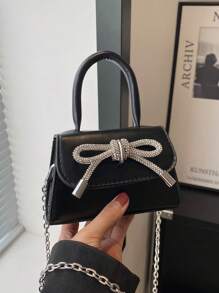 Women's Fashion Textured Bowknot Handbag