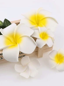 10/25 szt. Biała pianka hawajska Frangipani sztuczne płatki kwiatów Plumeria czapka do włosów wieniec kwiatowy DIY dekoracja ślubna do domu 5 cm