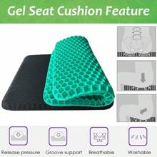Gel Seat Cushion For Pressure Relief, Egg Sitting Gel Flex Cushion With Non-Slip Cover, Ventilation Breathable Honeycomb Egg Gel Cushion For Home Office Chairs Car Seat Wheelchairs (Green) - 綠色 - 查看 3