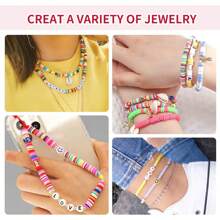 1000pcs/2542pcs Polymer Clay Flat Beads, 24 Colors Soft Clay Spacer Beads Set, Suitable For DIY Jewelry Making, Necklaces, Bracelets And Phone Charms Crafts - DIY Beading Jewelry Kit