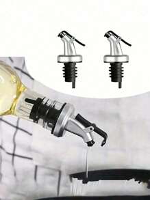 1pc Glass Salad Dressing Dispenser Bottle, Baking & Cooking Vinegar Liquids Storage Container, Kitchen Oil Pourer Holder - Multicolor - View 9