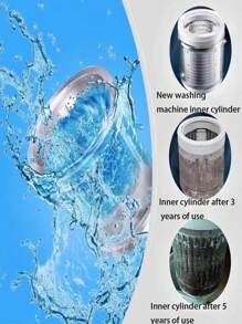 1 pieza Limpiador de lavadora, desinfectante, limpiador de lavadora antibacteriano, desinfección del tambor, antibacteriano, agente de limpieza efervescente para eliminar el moho, fuerte descalcificante, adecuado para lavadoras domésticas, cocina, baño, artículos para el hogar - Multicolor - Ver 8