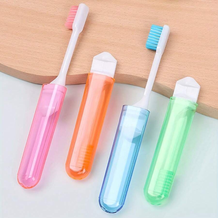 1/3pcs - Foldable Toothbrush Set - Portable Adult Travel Toothbrush, Bathroom Travel Essential For Camping And Hiking, Compact Design For Easy Storage