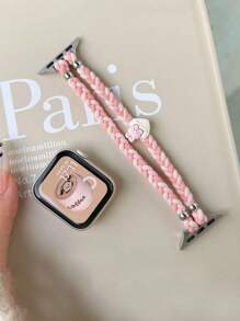 1pc Cute Cartoon Knitted Elastic Strap Band, Compatible With Apple Watch Series 10/9/8/7/6/SE, Slim Style (Watch Not Included)