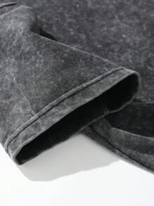 Summer Casual Streetwear Outfit: Loose Fit Snowflake Wash Short Sleeve T-Shirt + Drawstring Waist Shorts, Suitable For Outdoor, Hiking, Beach Lifestyle