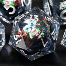 Set de 7 dados de resina con bordes afilados de temática de esqueletos de D&D para juegos de rol, juegos de dados - Regalo