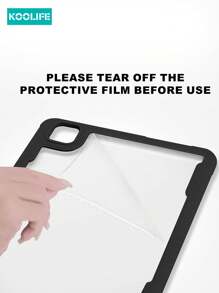 1pc Koolife Transparent Ultra-Thin Protective Case With Stand, Built-In Pen Slot, Full-Body Shockproof, TPU+PC, Compatible With IPad/IPad Pro/Mini/Air/2/5/6